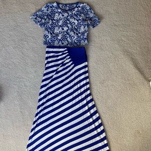 Eci maxi striped skirt, S